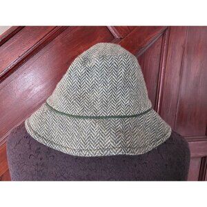 Old Navy Wool Blend Herringbone Bucket Hat L/XL Green & Beige